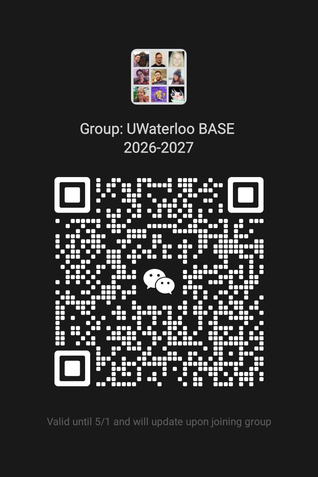 BASE 2026-27 WeChat QR expires May 1