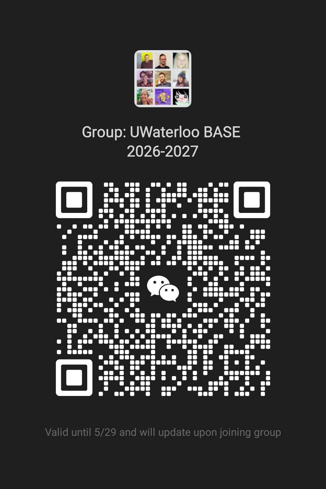 BASE 2026-27 WeChat QR code expires May 29