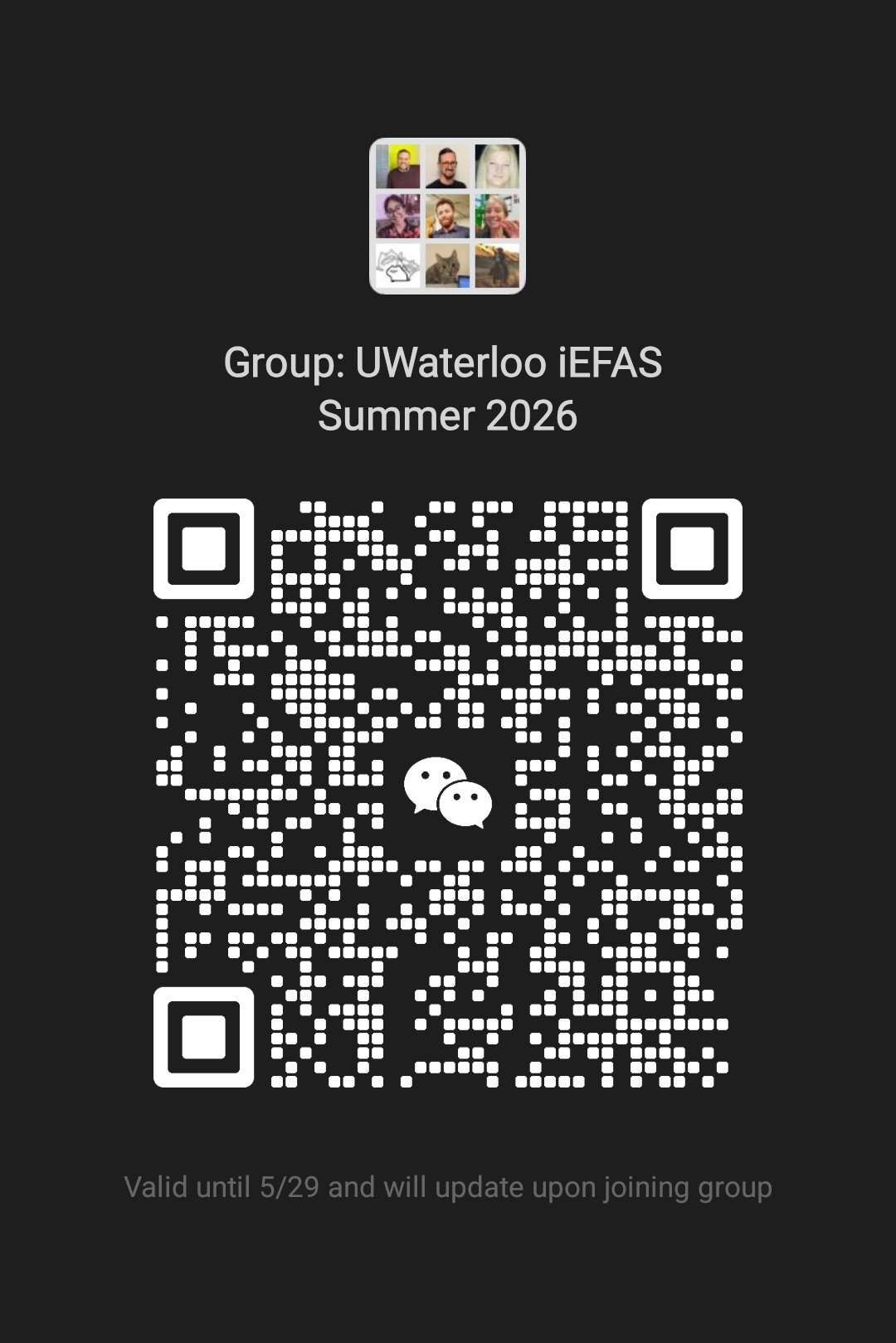 iEFAS 2026 WeChat QR code expires May 29