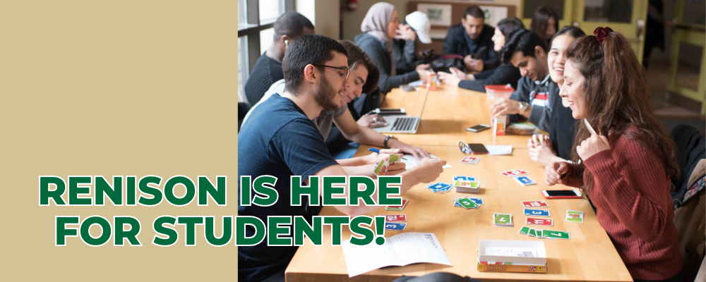 renison is here for students banner
