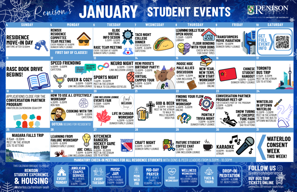 Renison Calendar January 2026