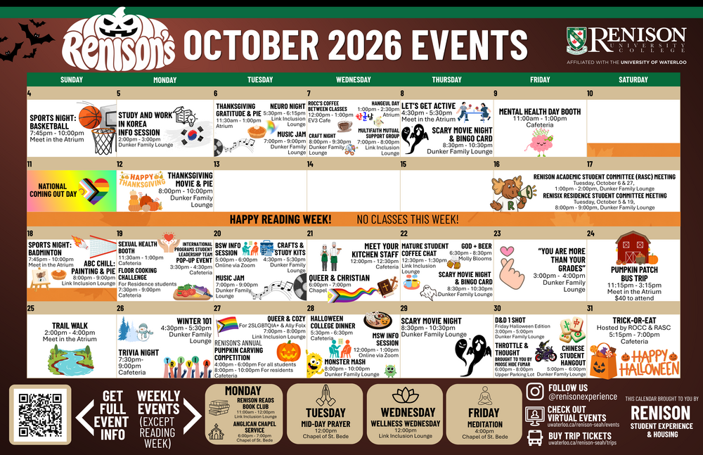 SEAH October Events Calendar