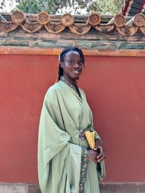 Student in traditional chinese clothes