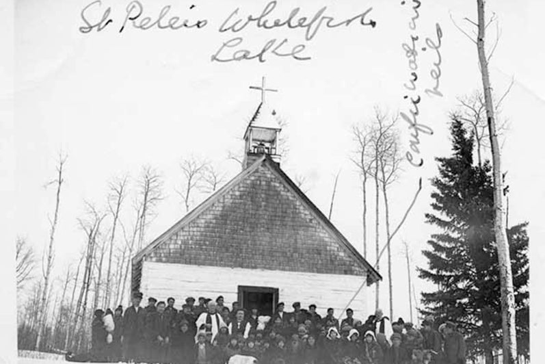 Photograph of a mission church in the Athabasca Diocese, St. Peter’s Whitefish Lake