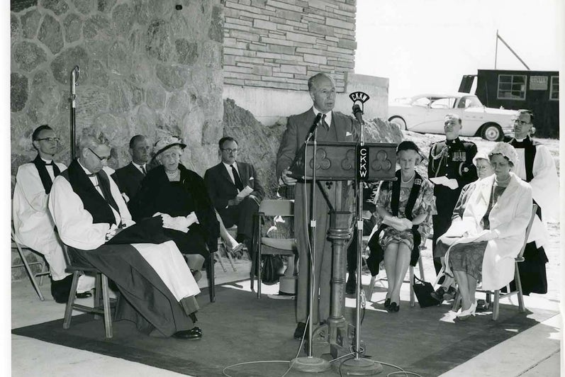 Photograph of the Dedication of the Second Building at Renison College.