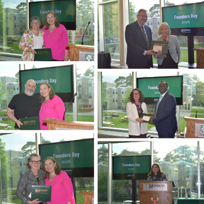 Collage of images of award recipients from Founders' Day 2026