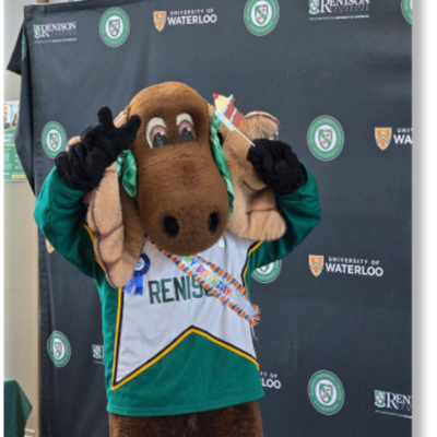 Reni Moose wearing a Happy Birthday sash
