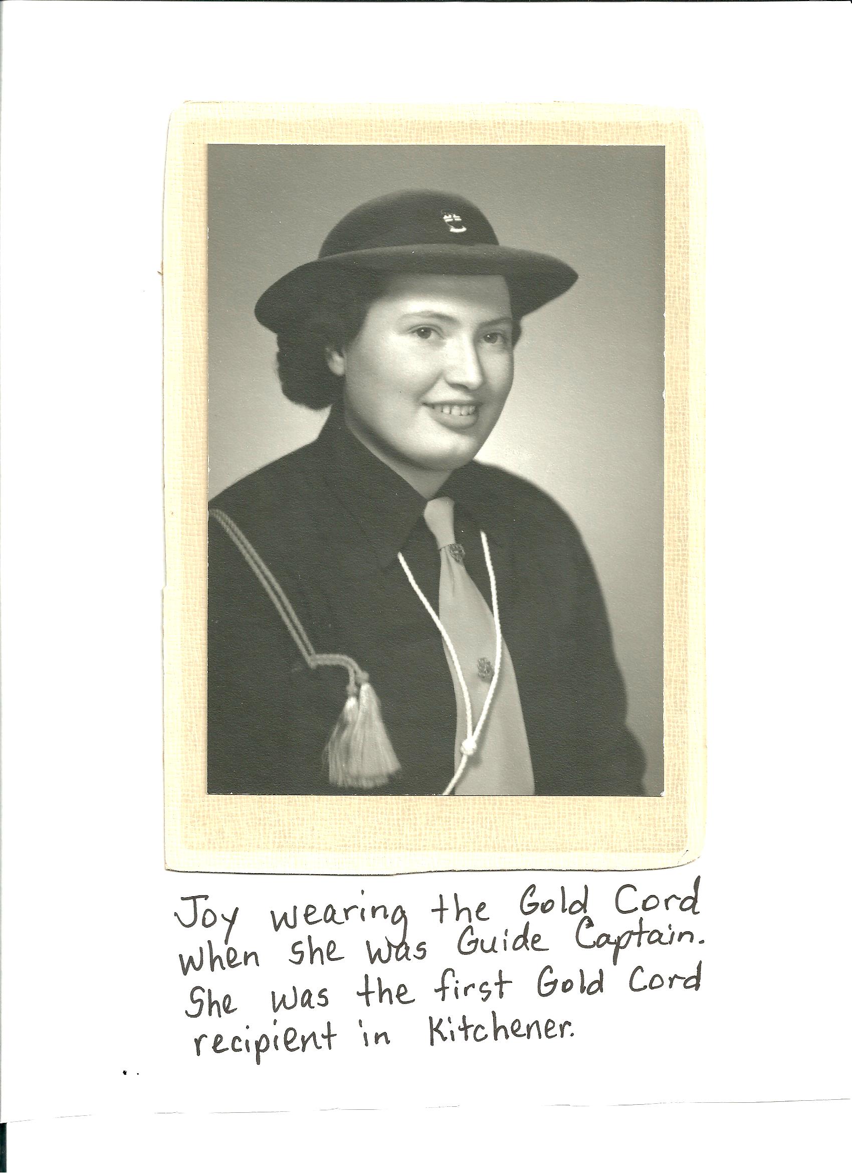 Joy Prittie as a young woman