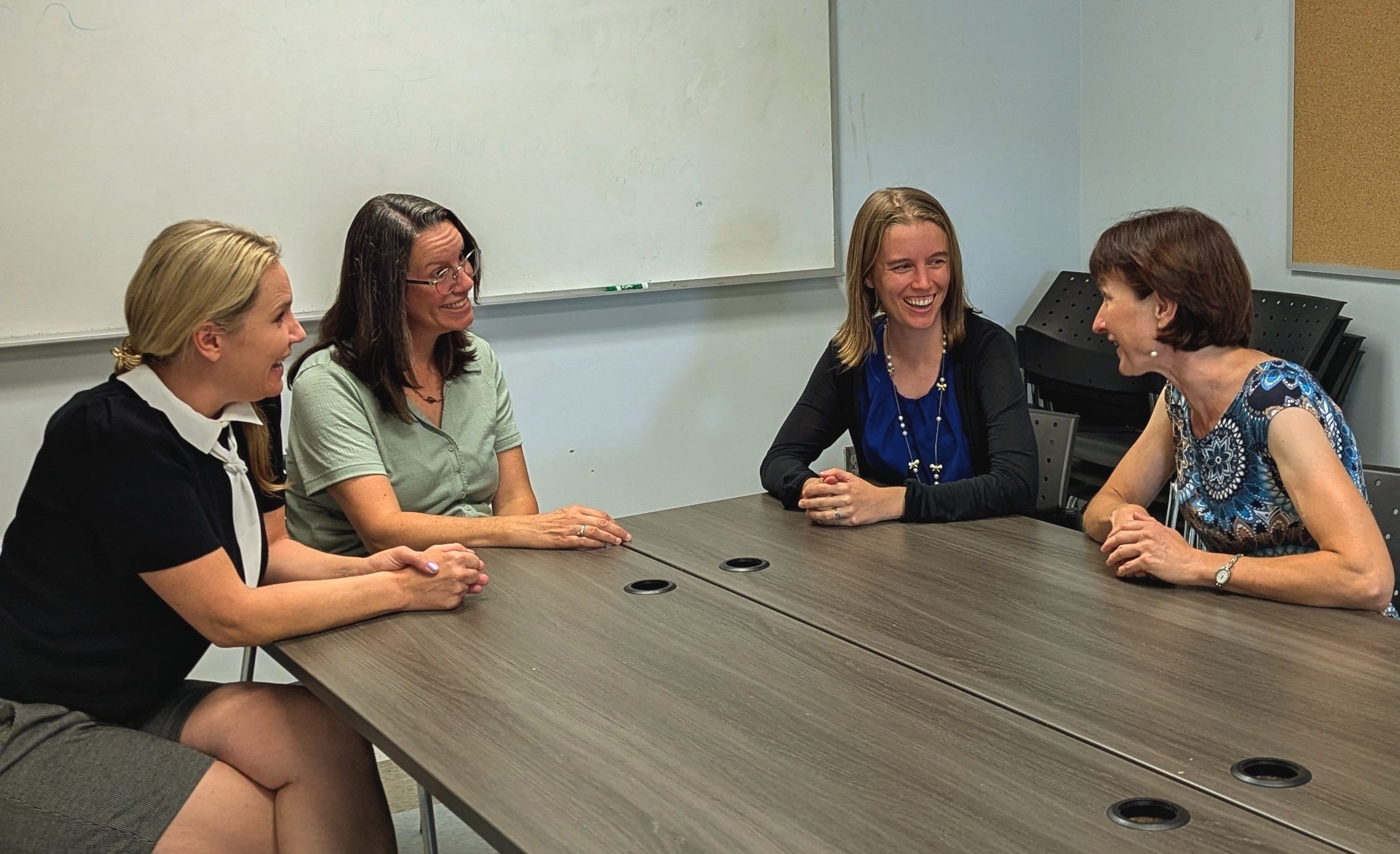 Some members of the Care & Equity in Teaching Initiative, from left to right: Dr. Christine Logel, Christine Gillies, Bethany Dixon, and Agnieszka Wolczuk
