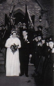 Joy on her wedding day.