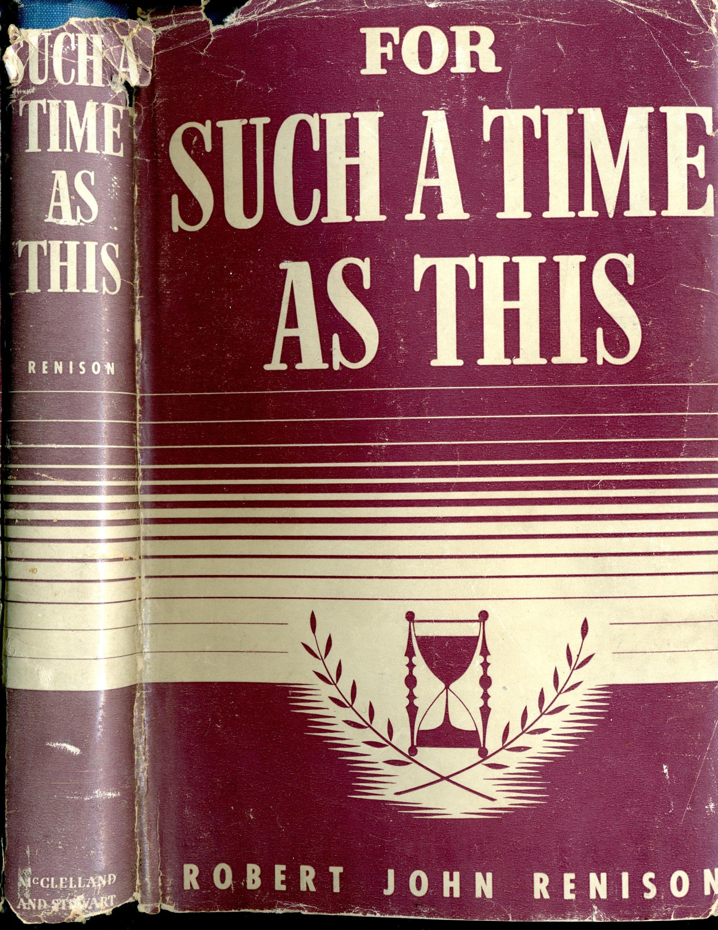 Cover of Bishop Renison’s book “For Such a Time as This”