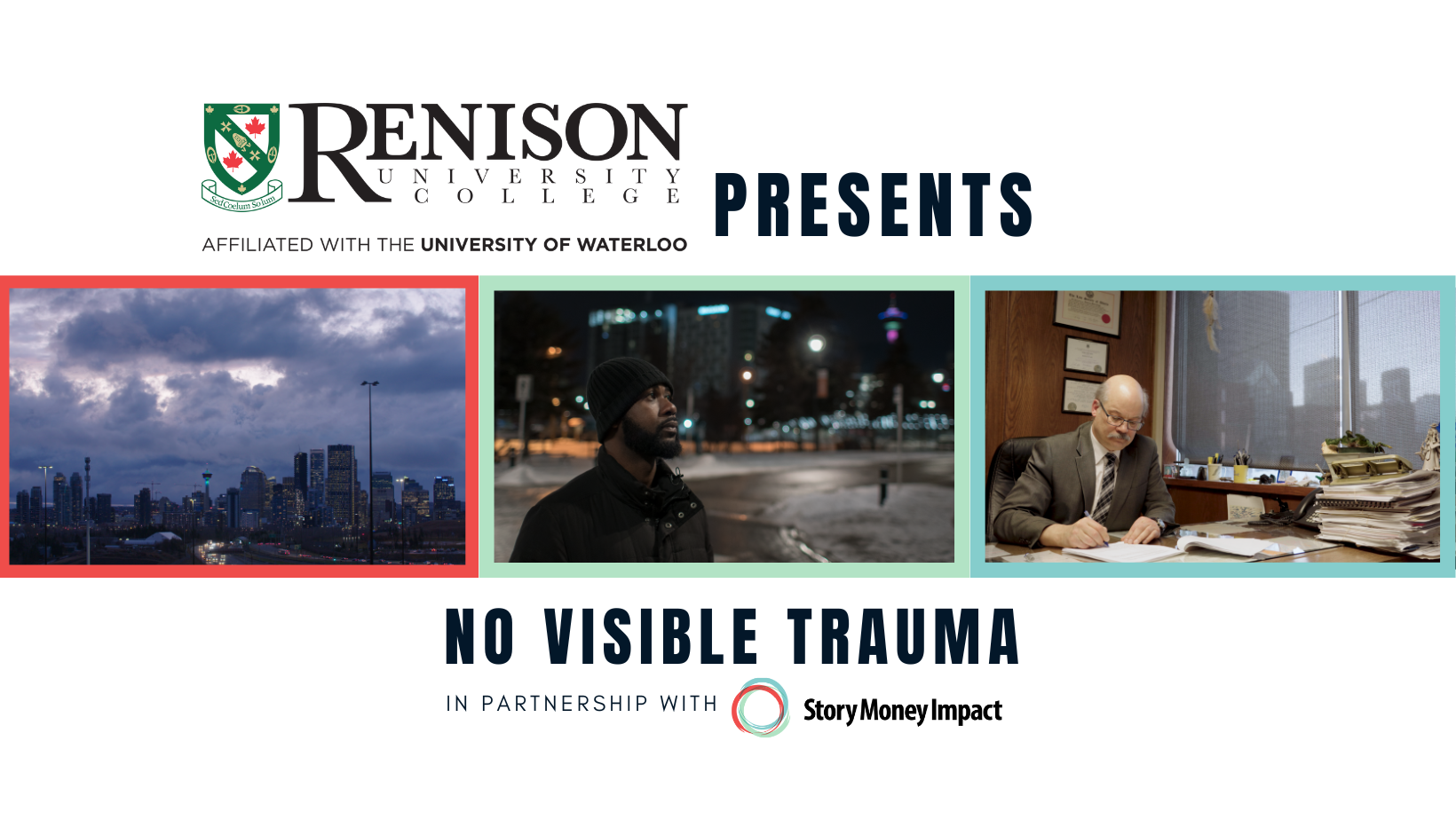 Renison logo. Three images in a row, stills from the film. 