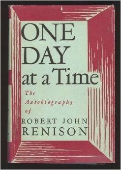 Photo of the cover of Archbishop Renison's autobiography, "One day at a time."