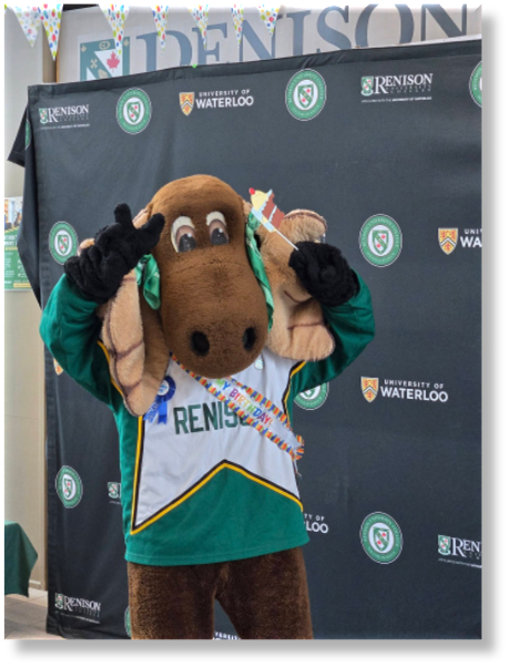 Reni Moose wearing a Happy Birthday sash