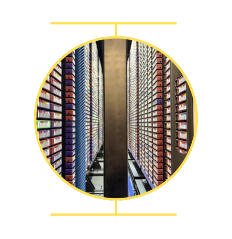 Collection of data stored in a glass case