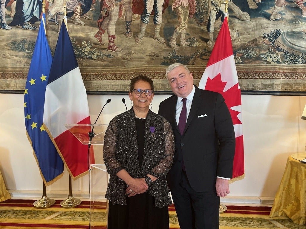 Dr. Charmaine Dean, Vice-President, Research and International, University of Waterloo and Michel Miraillet, French Ambassador.