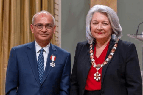 Lt to Rt: uWaterloo President Vivek Goel and Right Honourable Mary Simon