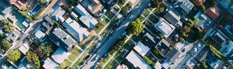 Aerial view of neighbourhood