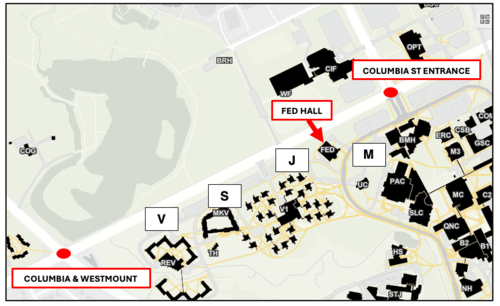 Campus parking map.