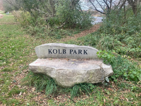 Kolb Park entrance sign.