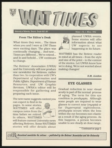 Scanned image of the first ever Wattimes cover.