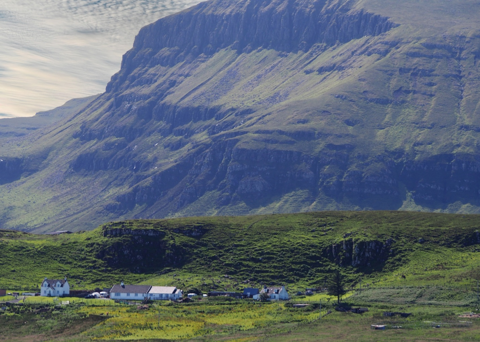 Isle of Skye village in valley.