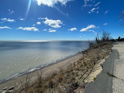 Shoreline erosion along Lake Erie