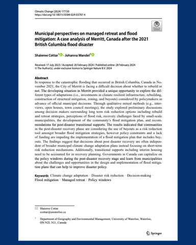 Journal article cover page