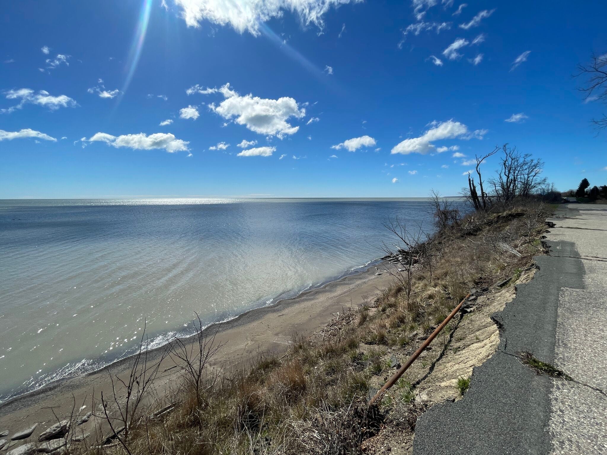 Shoreline erosion along Lake Erie