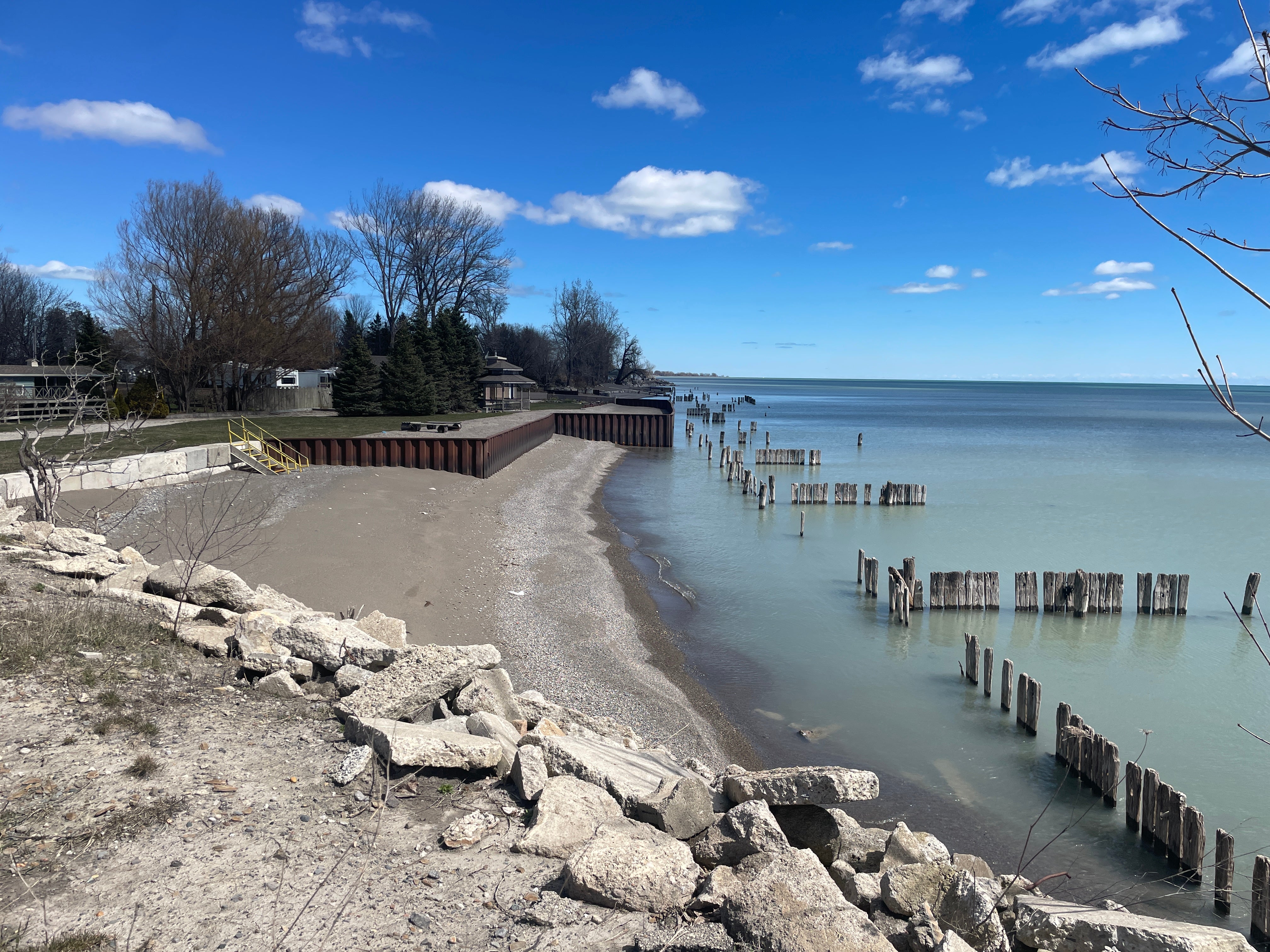 Shoreline erosion along Lake Erie