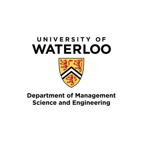 University of Waterloo logo with Department of Management Science and Engineering wordmark below it