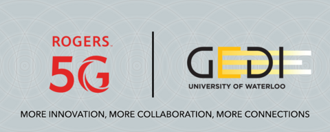 Rogers 5G logo and GEDI logo with text that says "more innovation, more collaboration, more connections"
