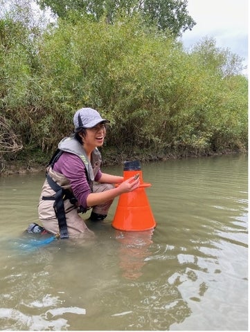 Sabrina Cagampan in the field
