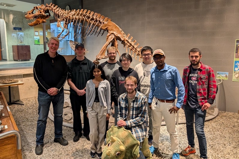 Fall 2025 Group Picture in front of the EIT dinosaur