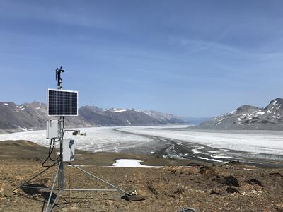 Weather station above Lowell Glacier, Yukon