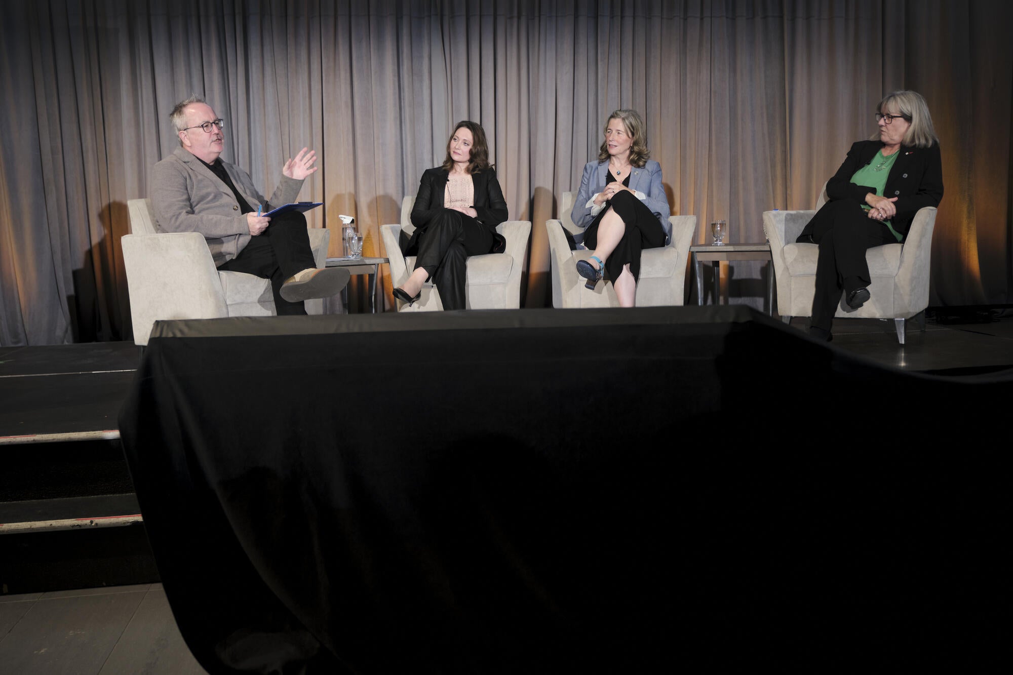 TRuST Launch event featuring, on panel left to right, Craig Norris, Ashley Rose Mehlenbacher, Mary Wells, and Donna Strickland