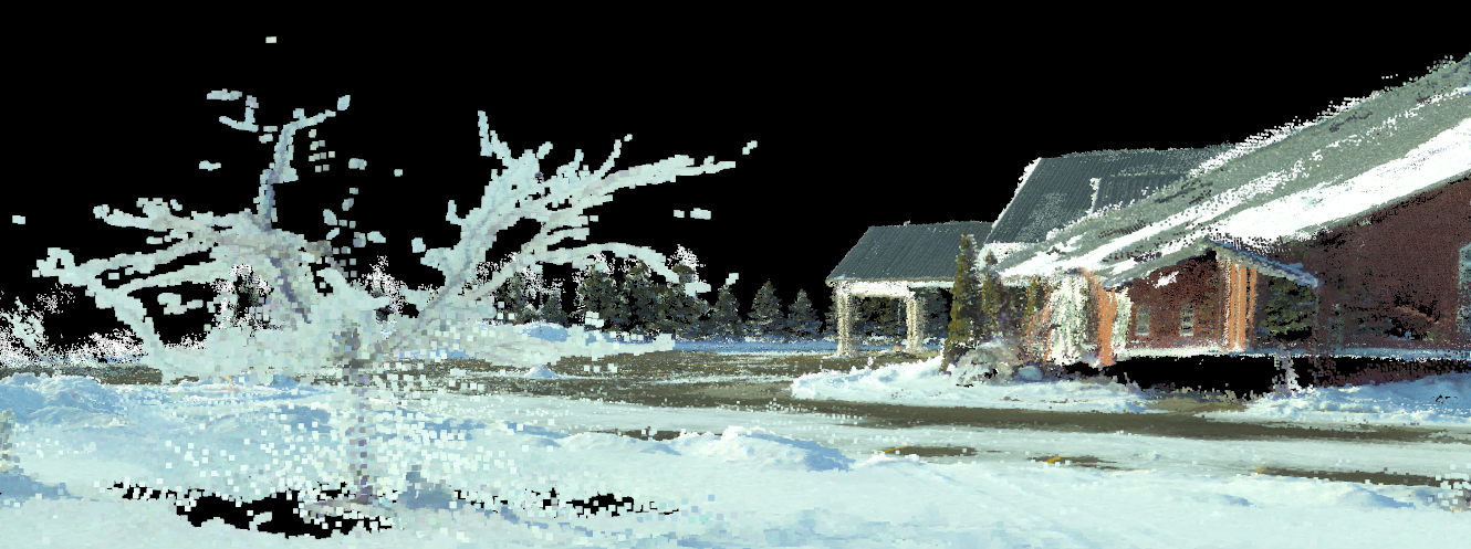 Point cloud data on the ground