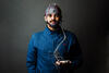 Aravind with an EEG cap