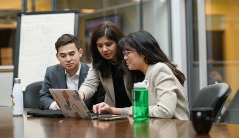 Degree overview banner featuring faculty doing work