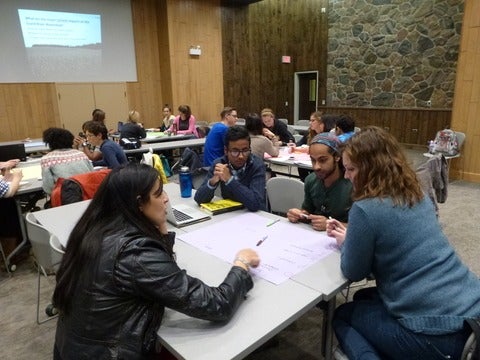 Students working together on a group project