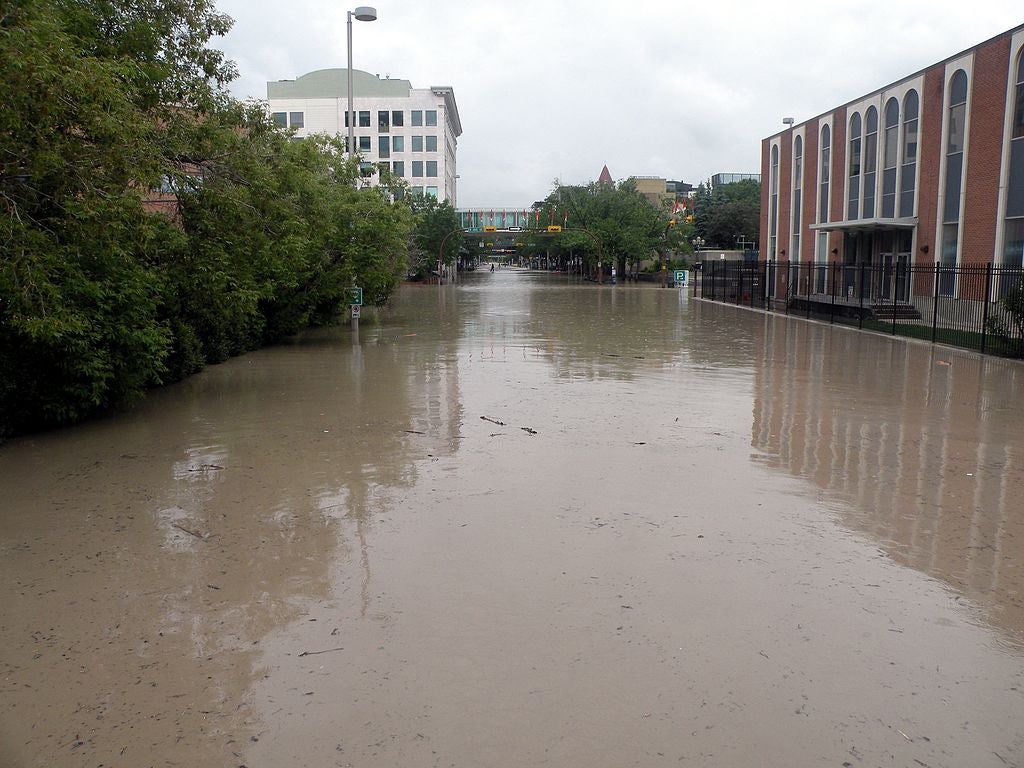 Downtown Calgary flooded 
