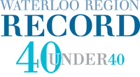 Waterloo Region Record 40 under 40 graphic
