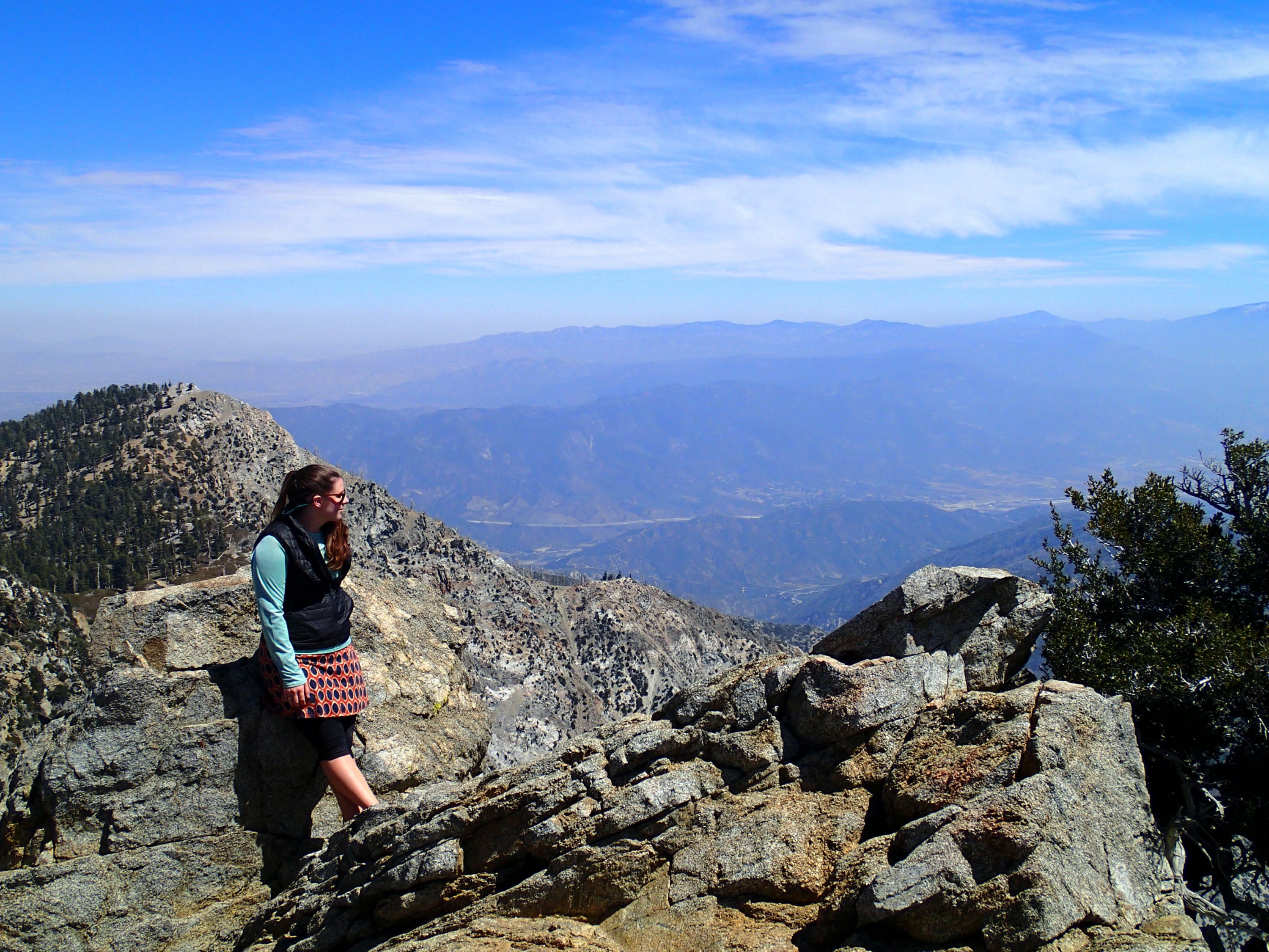 Dani taking in the breathtaking view after ascending Cucamonga Peak in her native California.