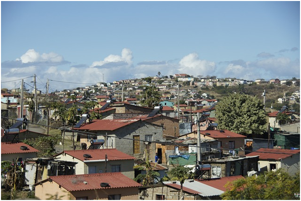 A city in South Africa filled with slum housing