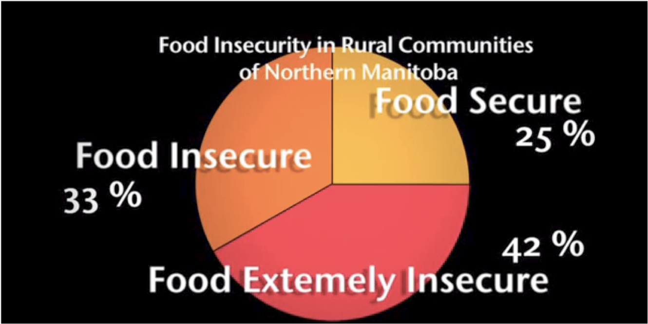 chart displaying percentage of food insecure communities in Northen Manitoba