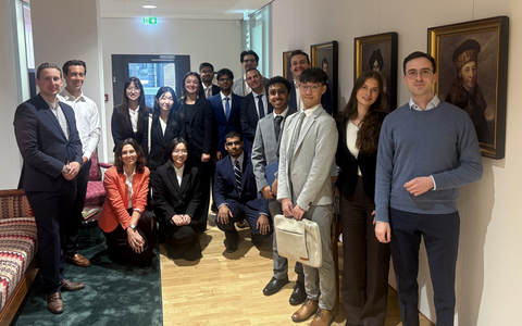 International Study Course student team at meeting with Bankhaus Metzler