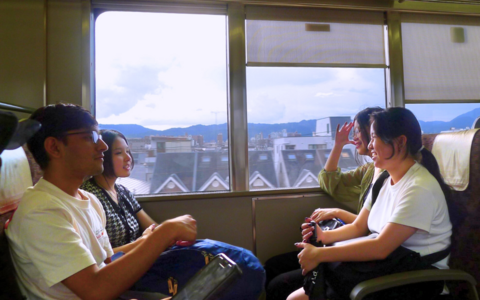 SAF students on a train in Japan