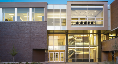 School of Accounting Finance building at dusk