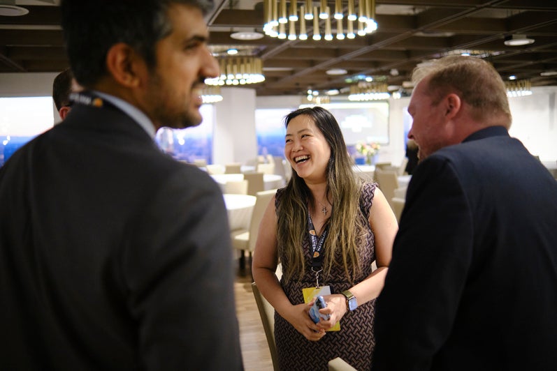 guests mingling at the alumni excellence gala