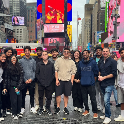 Group photo at Times Square